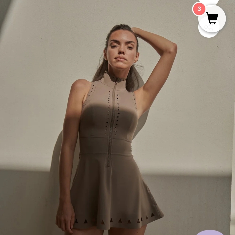 Elegant Taupe Sleeveless Mini Dress